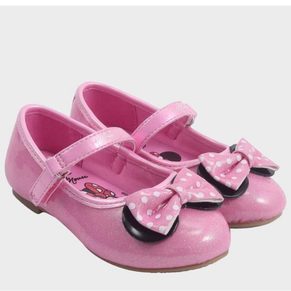 Disney Minnie Mouse Glittery Pink Mary Jane Shoes
